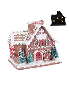 Gisela Graham Medium LED Acrylic Light Up Gingerbread House Ornament